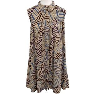 Olivaceous Short Linen Blend Sleeveless Dress